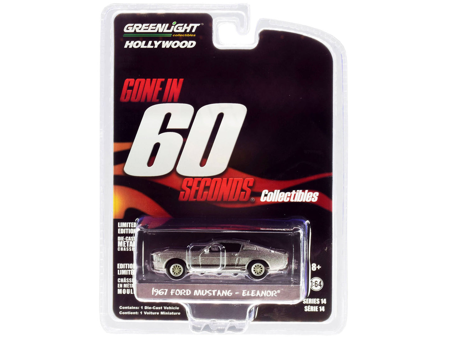 Brand new 1/64 scale diecast car model of 1967 Ford Mustang Custom "Eleanor" "Gone in 60 Sixty Seconds" (2000) Movie die