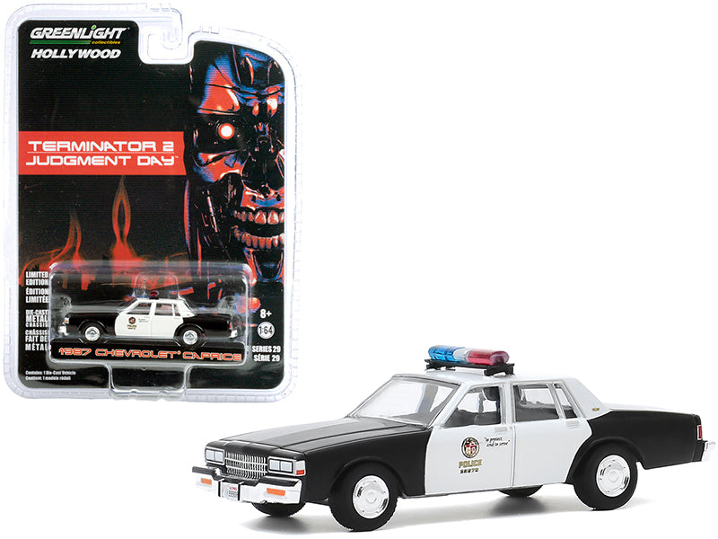 1987 Chevrolet Caprice Metropolitan Black & White Diecast Model Car Terminator 2: Judgement Day (1991)