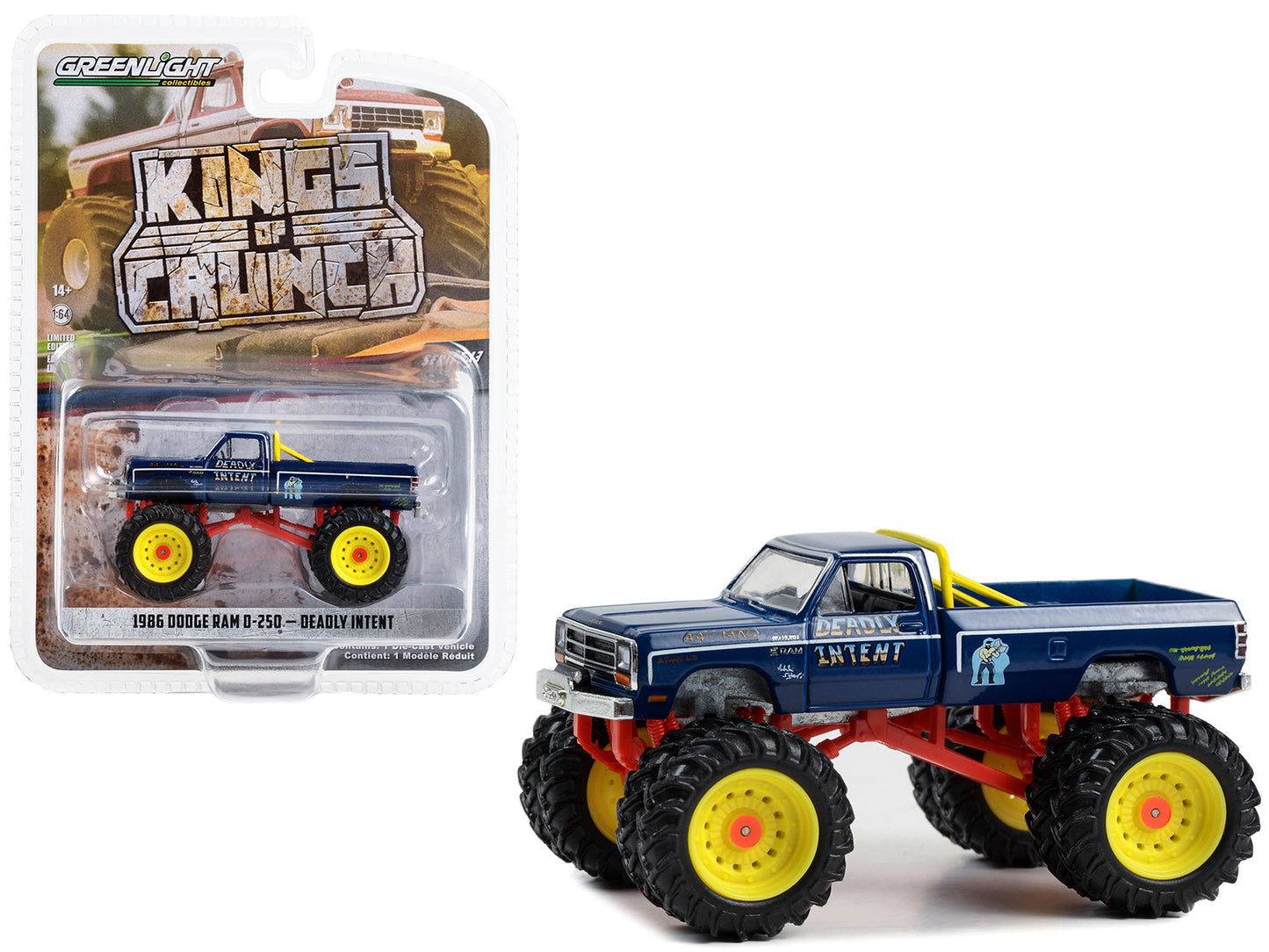 1986 Dodge Ram D-250 Blue Diecast Model Monster Truck 