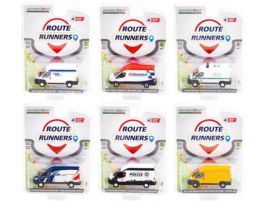Route Runners Set of Green Diecast Model Van 