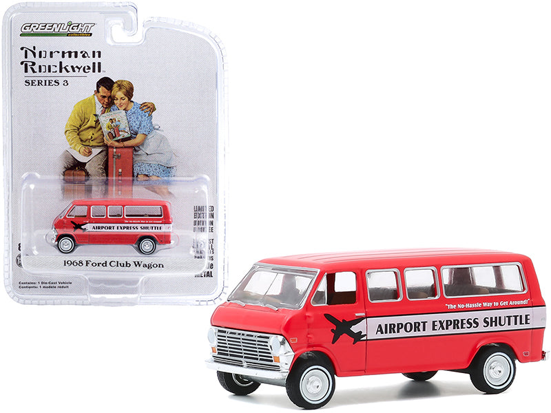 1968 Ford Club Wagon Red Diecast Model Bus 