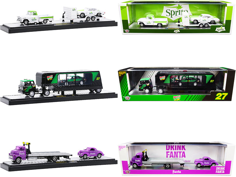 Auto Haulers 3 Sodas  Diecast Model Car/Truck Set 