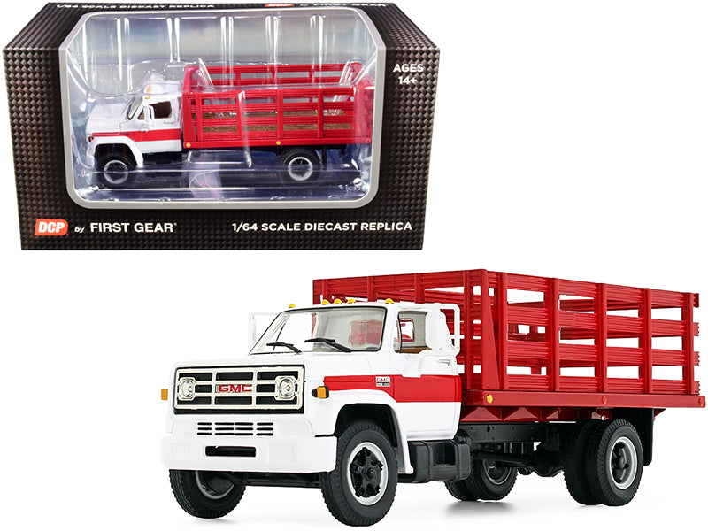 GMC 6500 Stake  White Diecast Model Stake Truck 