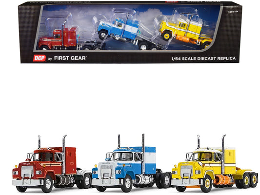 Mack R Sleeper 3 piece set of  Diecast Model Truck Tractor 