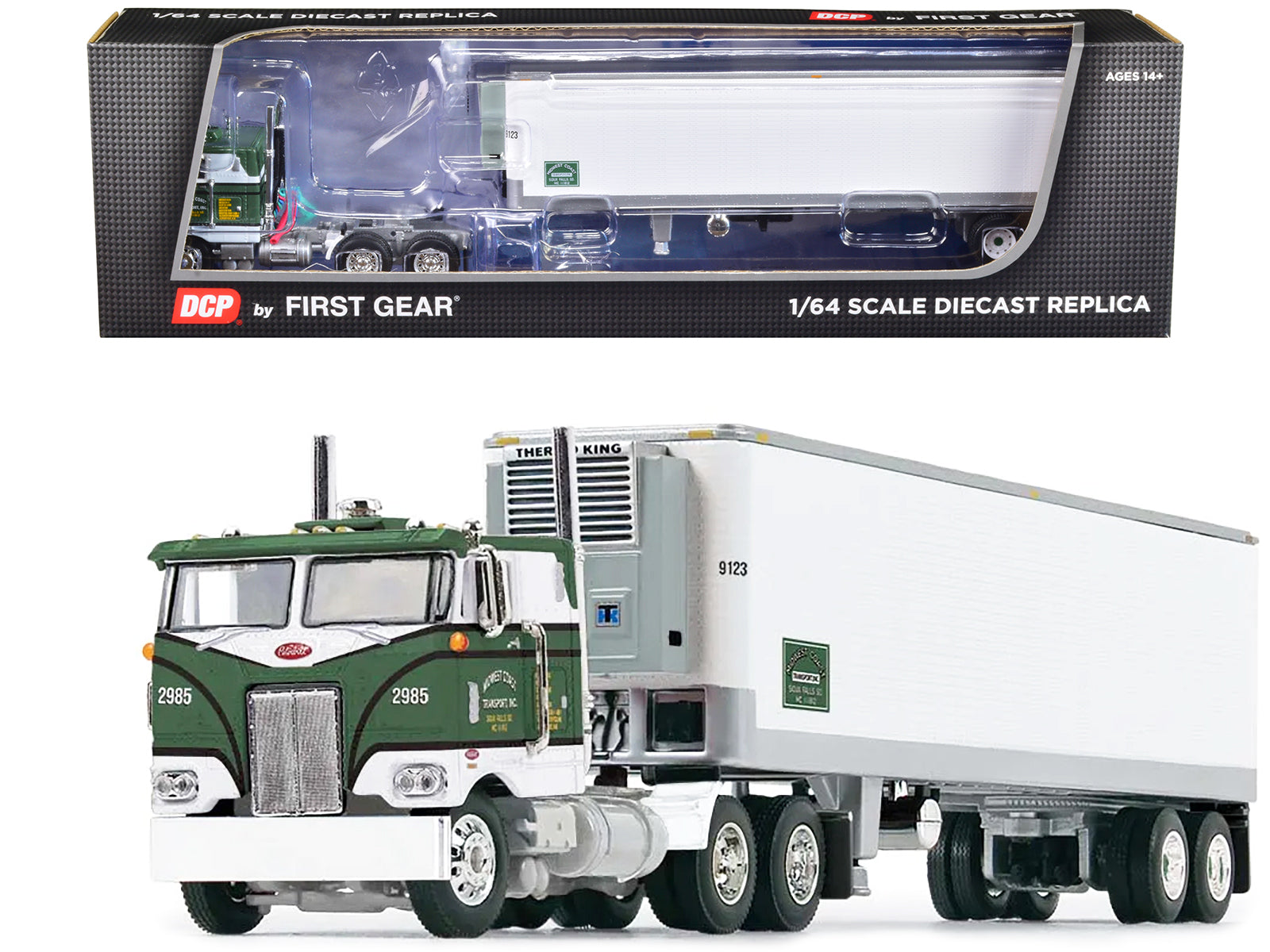 Peterbilt 352 COE 86 Green Diecast Model Tractor Trailer 