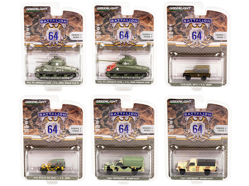 Battalion 64 Set of  Diecast Model Car/Truck Set 