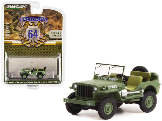 1942 Willys MB Jeep Green Diecast Model Race Car 