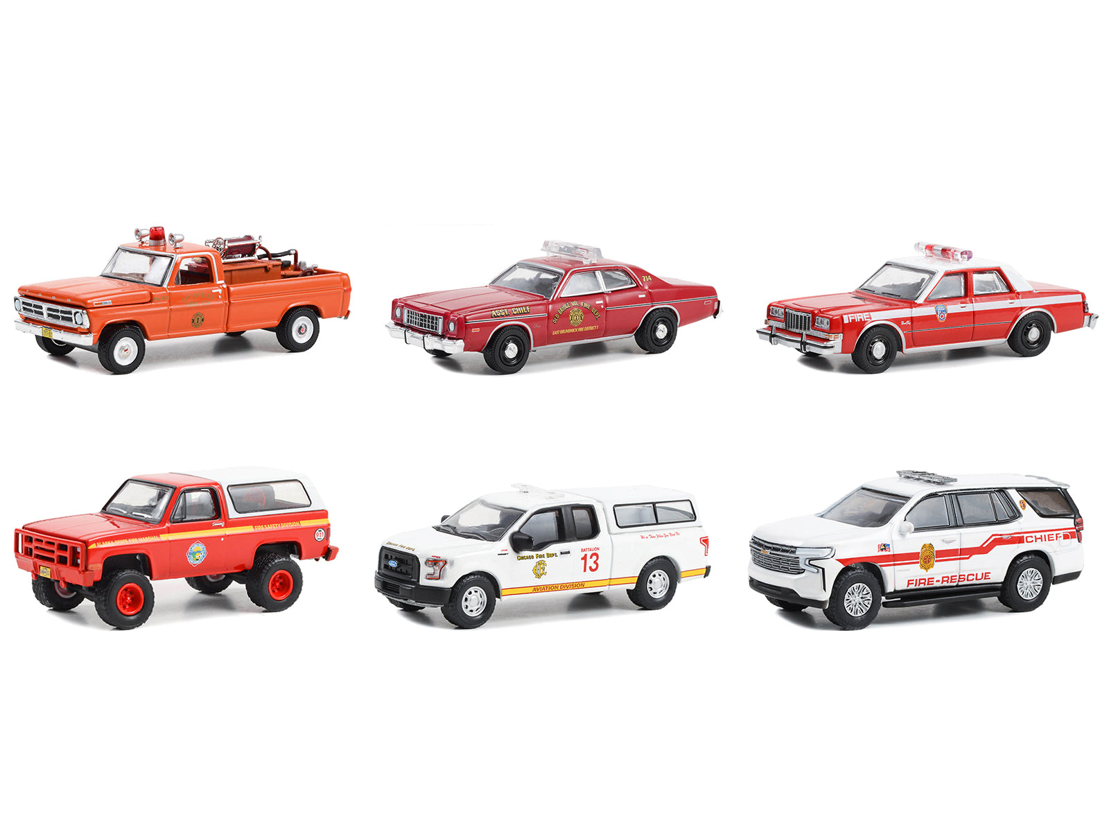 Fire & Rescue Set Green Diecast Model Car 