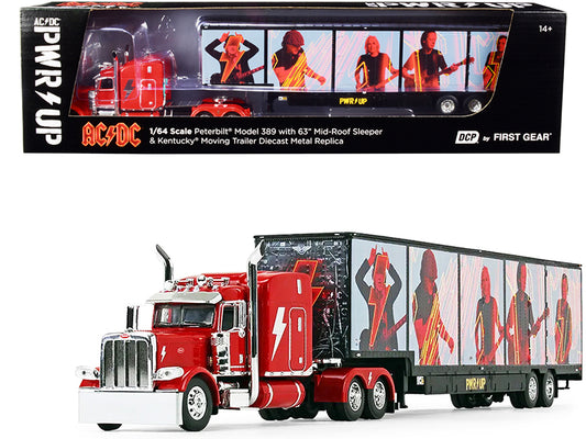 Peterbilt 389 63 Mid Red Diecast Model Tractor Trailer 