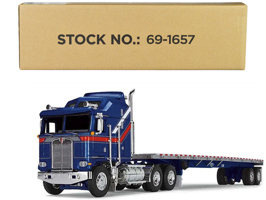 Kenworth K100 COE w Blue Diecast Model Flatbed Truck 