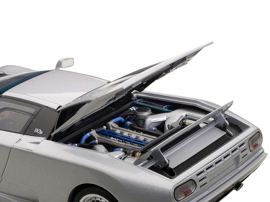 Bugatti EB110 GT  Silver Diecast Model Car 