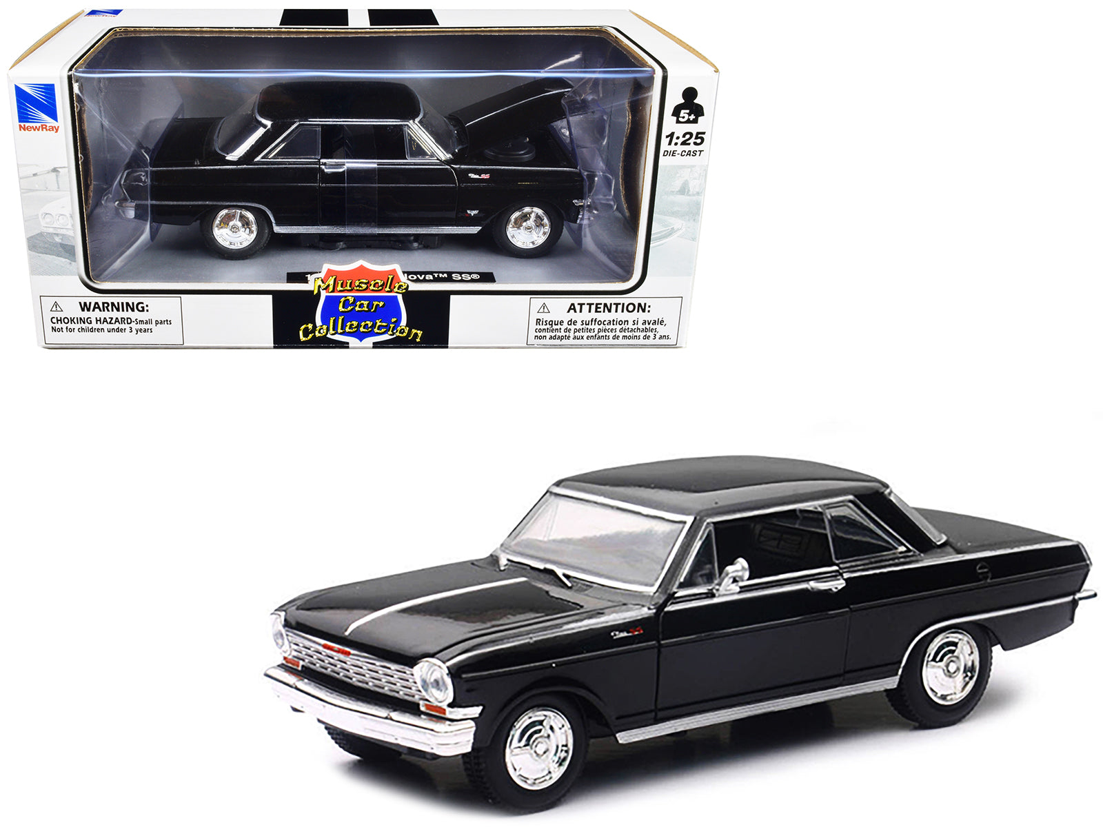 1964 Chevrolet Nova SS Black Diecast Model Car 