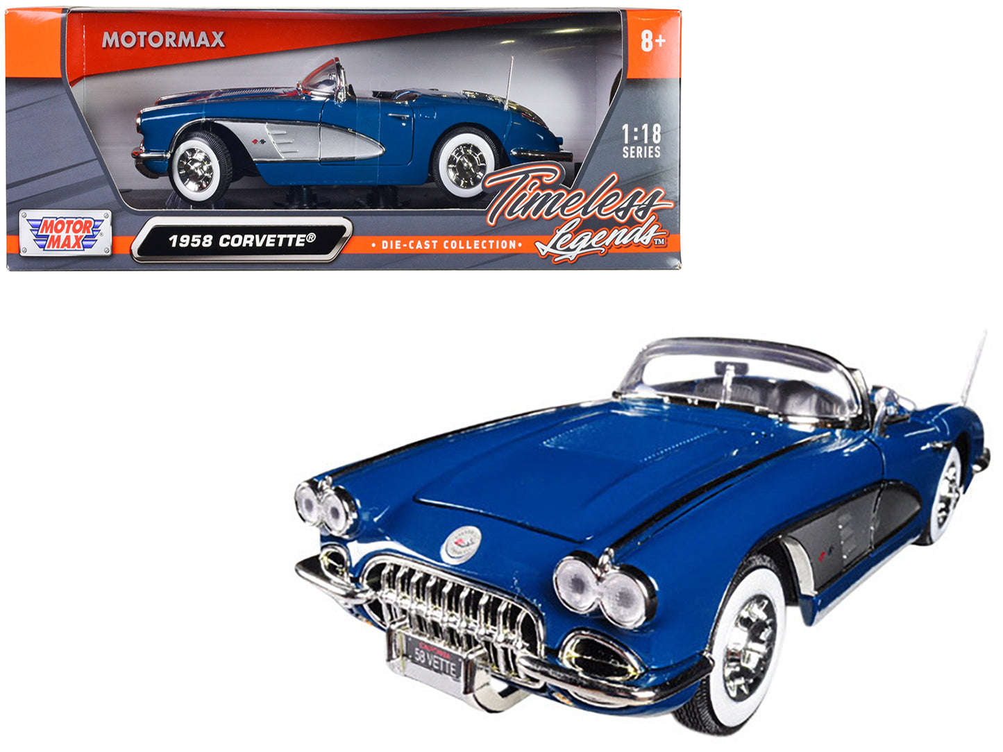 1958 Chevrolet Corvette  Turquoise Diecast Model Car 