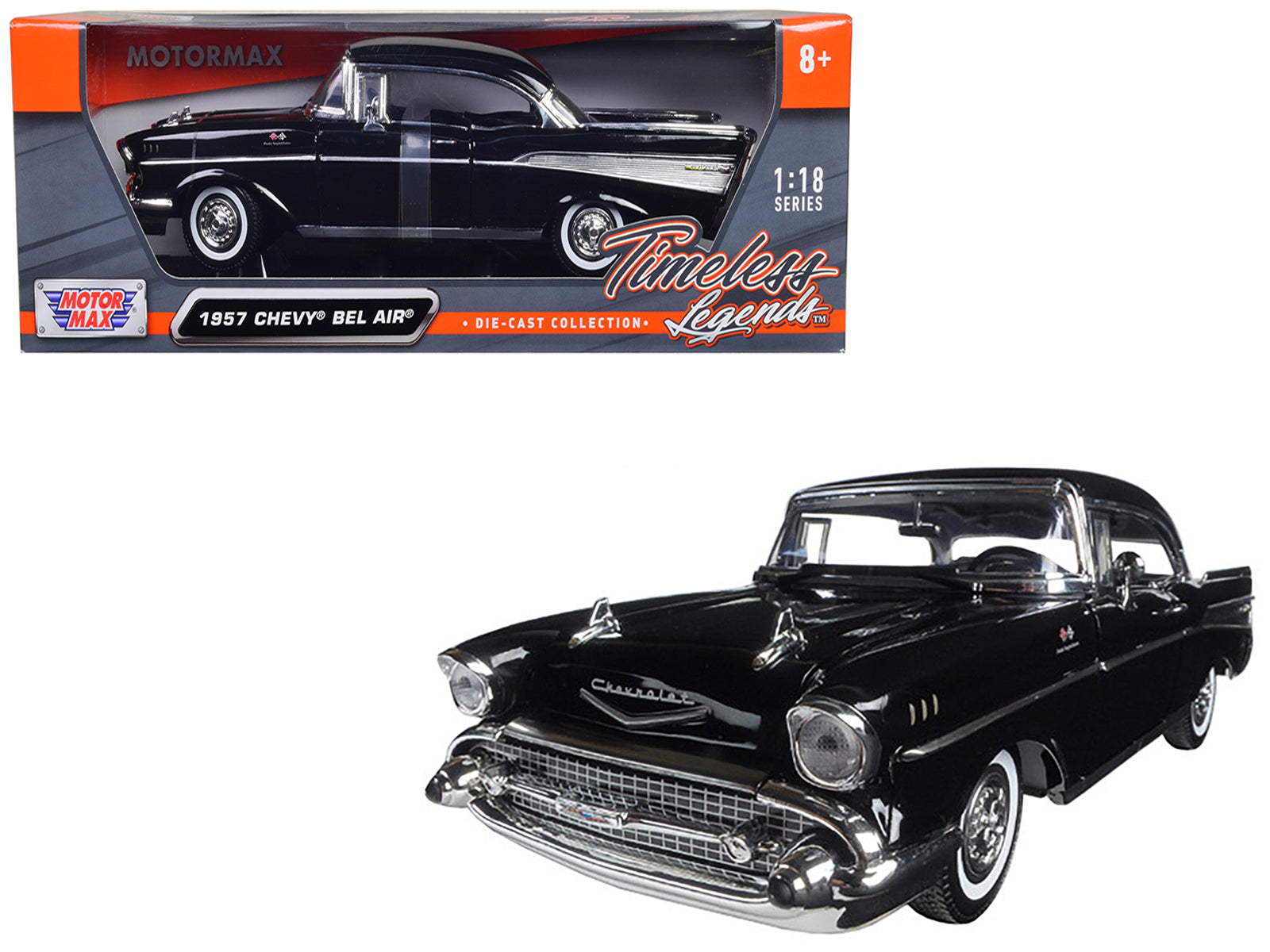 1957 Chevrolet Bel Air Black Diecast Model Car 