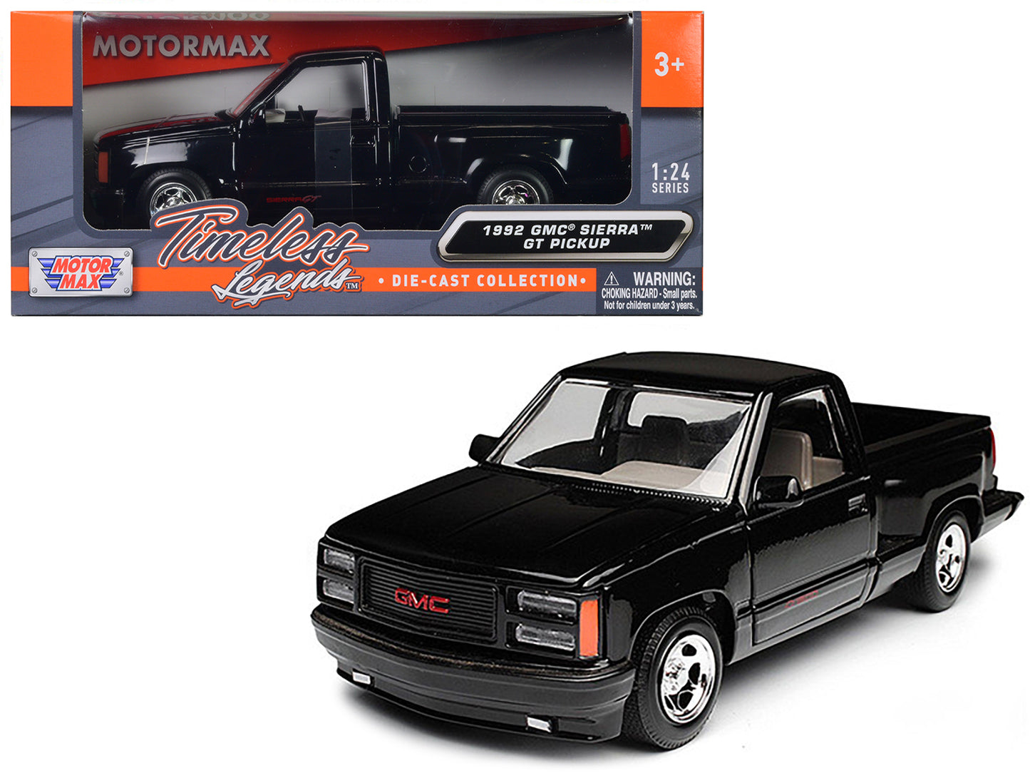 1992 GMC Sierra GT Black Diecast Model Pickup Truck 