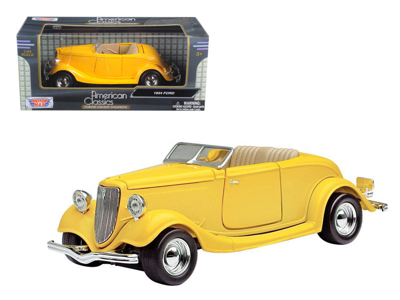 1934 Ford Coupe  Yellow Diecast Model Car 