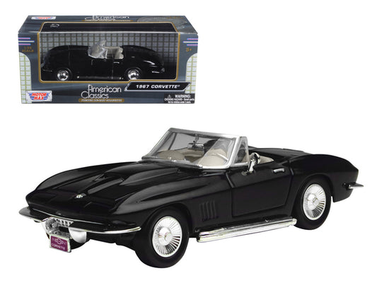 1967 Chevrolet Corvette Convertible Black Diecast Model Car 