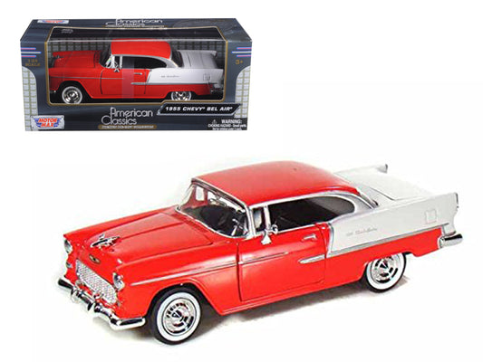 1955 Chevrolet Bel Air Red Diecast Model Car 