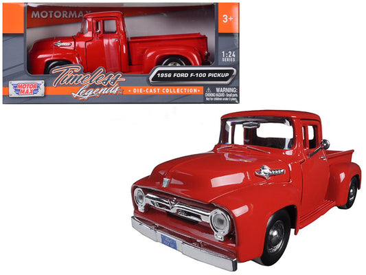 1956 Ford F-100 Red Diecast Model Pickup Truck 