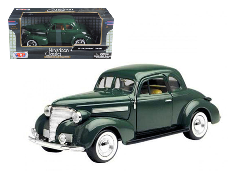 1939 Chevrolet Coupe  Green Diecast Model Car 