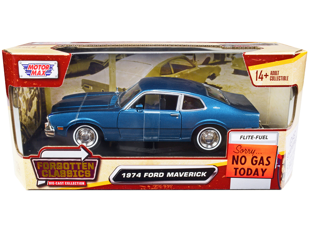 1974 Ford Maverick  Blue Diecast Model Car 