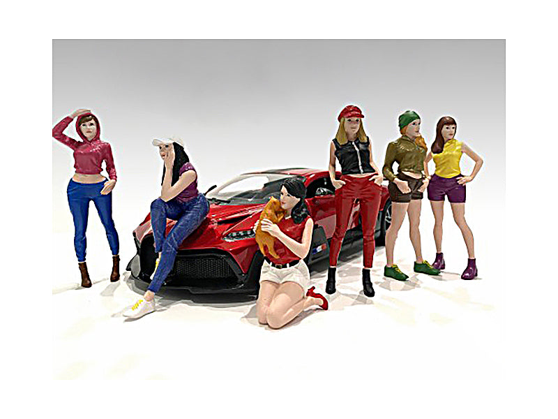 6 Piece Figurine Set of   Model Girls Night Out Figure 