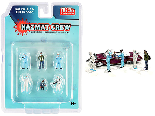 6 Piece Set of  Diecast Model HAZMAT Crew Figure HAZMAT