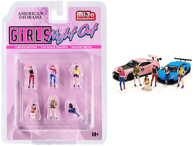 6 Piece Figurine Set of  Diecast Model Girls Night Out Figure 