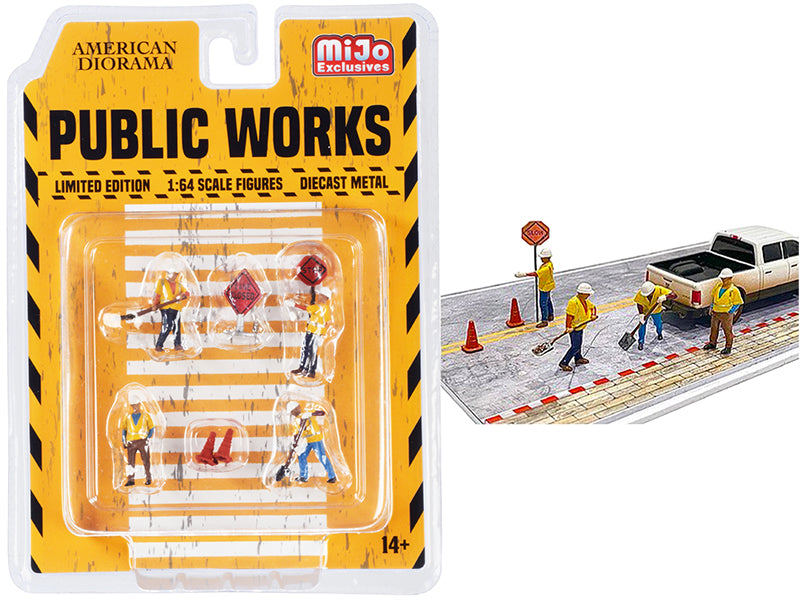 7 Piece Set of  Diecast Model Public Works Figure 