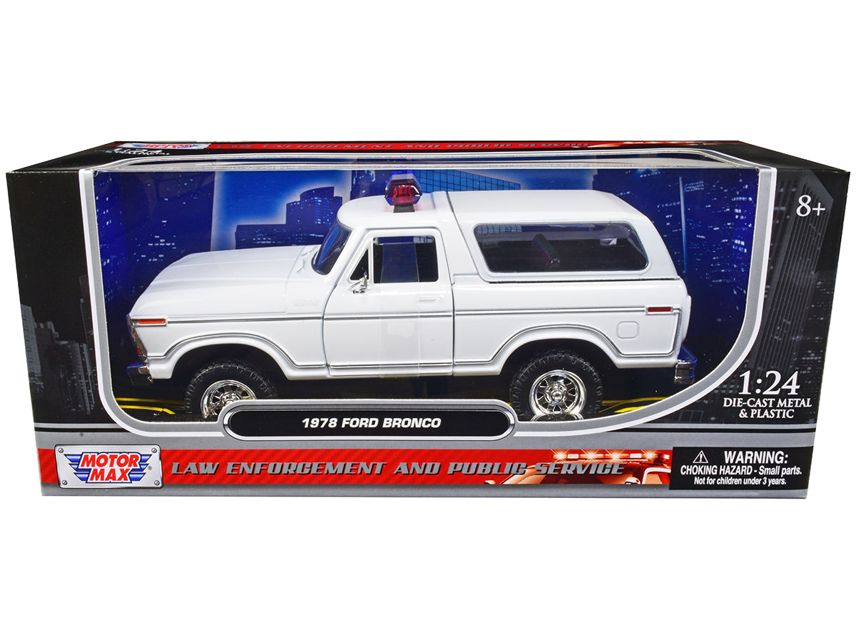 1978 Ford Bronco Police White Diecast Model Car 