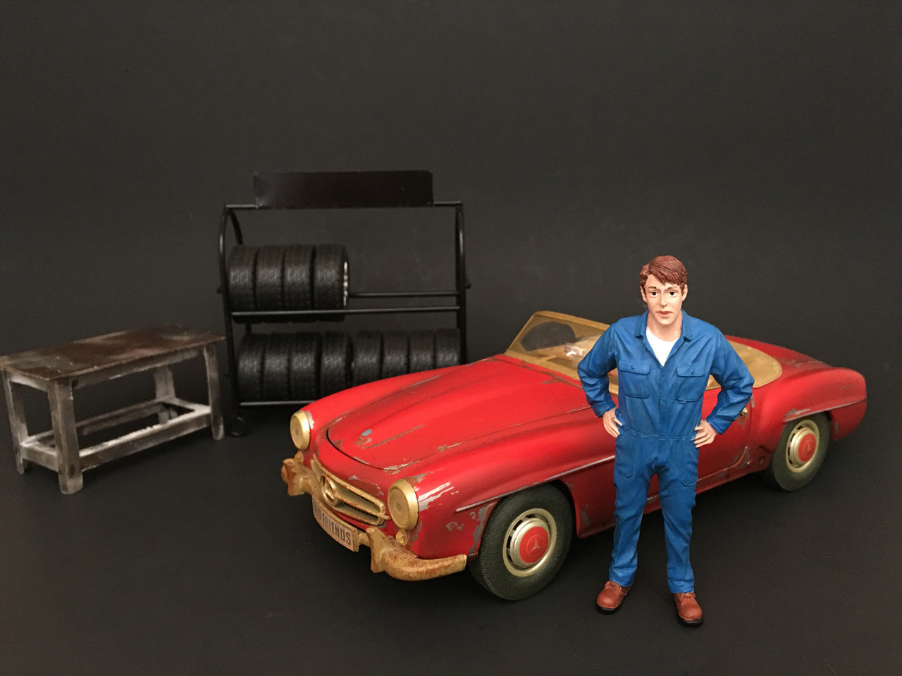 John Inspecting Figurine   Model Auto Mechanic Figure Automotive Repair