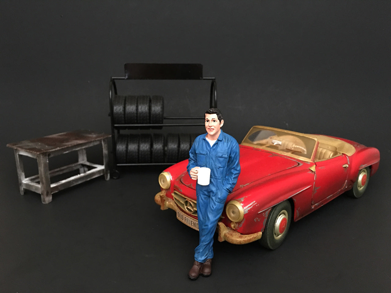 Larry Taking Break   Model Auto Mechanic Figure Automotive Repair