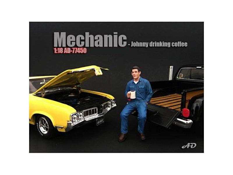 Johnny Drinking Cee   Model Auto Mechanic Figure Automotive Repair