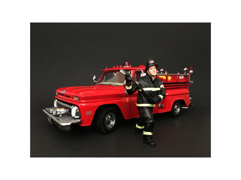 Firefighter w Axe Figurine   Model Firefighter Figure First Responders