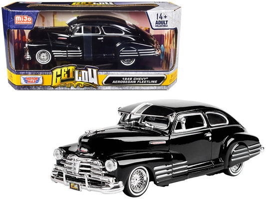 1948 Chevrolet Aerosedan Fleetside Black Diecast Model Car Lowriders
