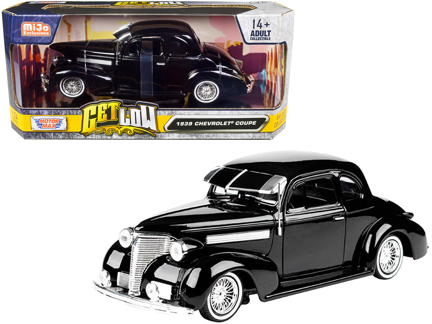 1939 Chevrolet Coupe Lowrider Black Diecast Model Car Lowriders