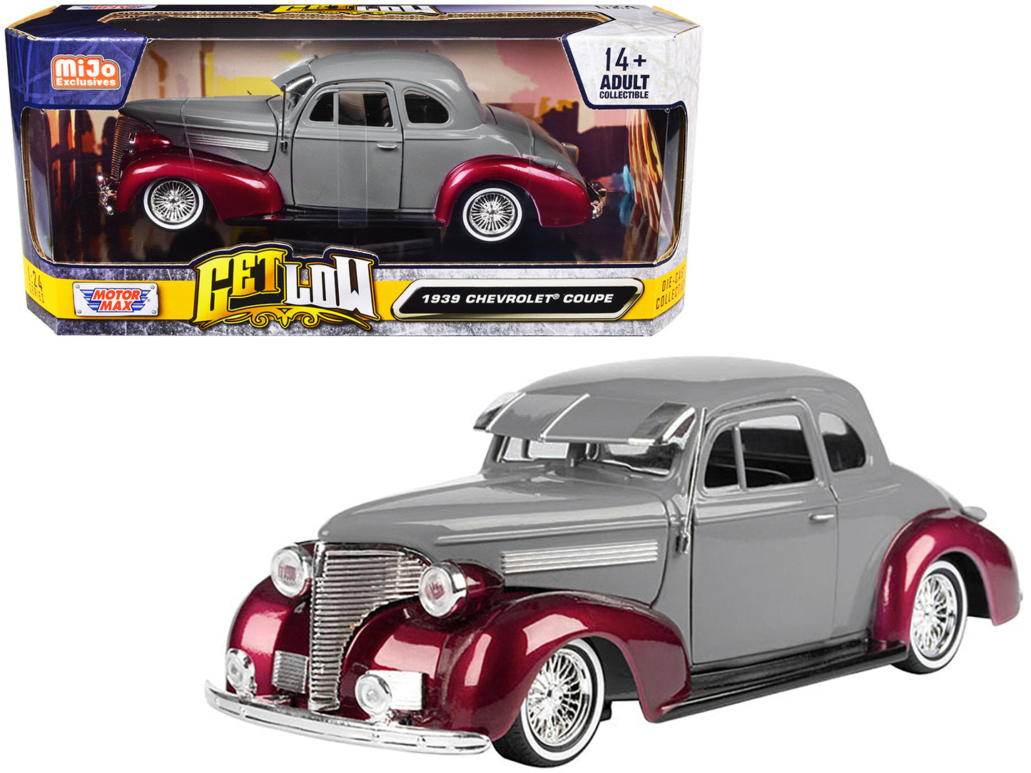 1939 Chevrolet Coupe Lowrider Gray Diecast Model Car Lowriders