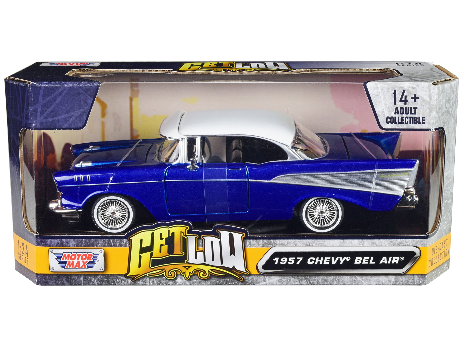 1957 Chevrolet Bel Air Blue Diecast Model Car Lowriders