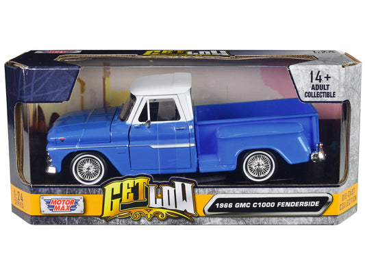 1966 GMC C1000 Fenderside Blue Diecast Model Pickup Truck Lowriders