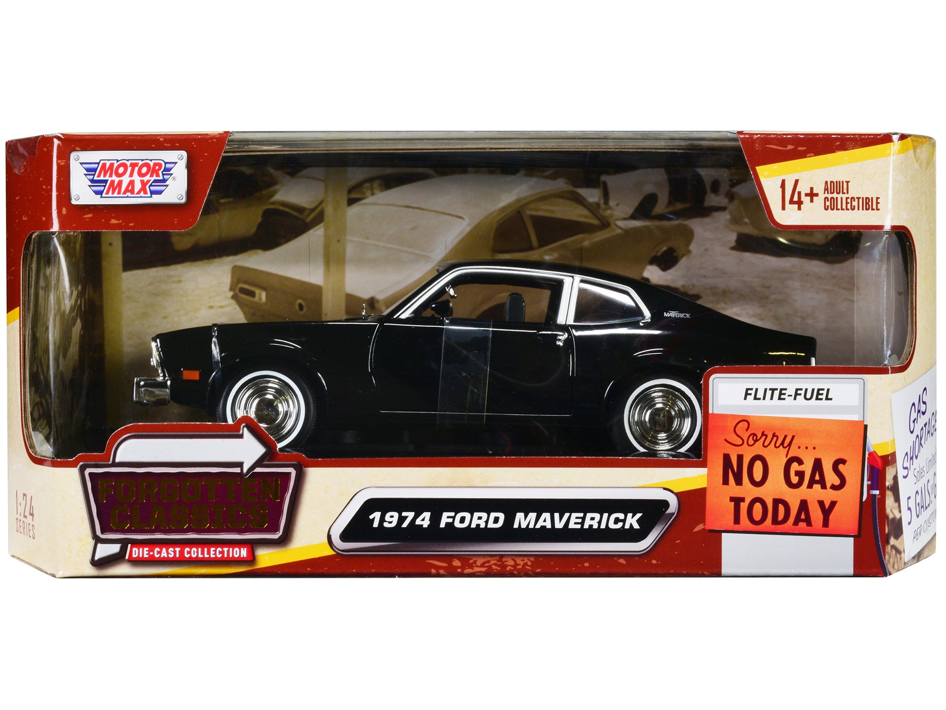 1974 Ford Maverick  Black Diecast Model Car 