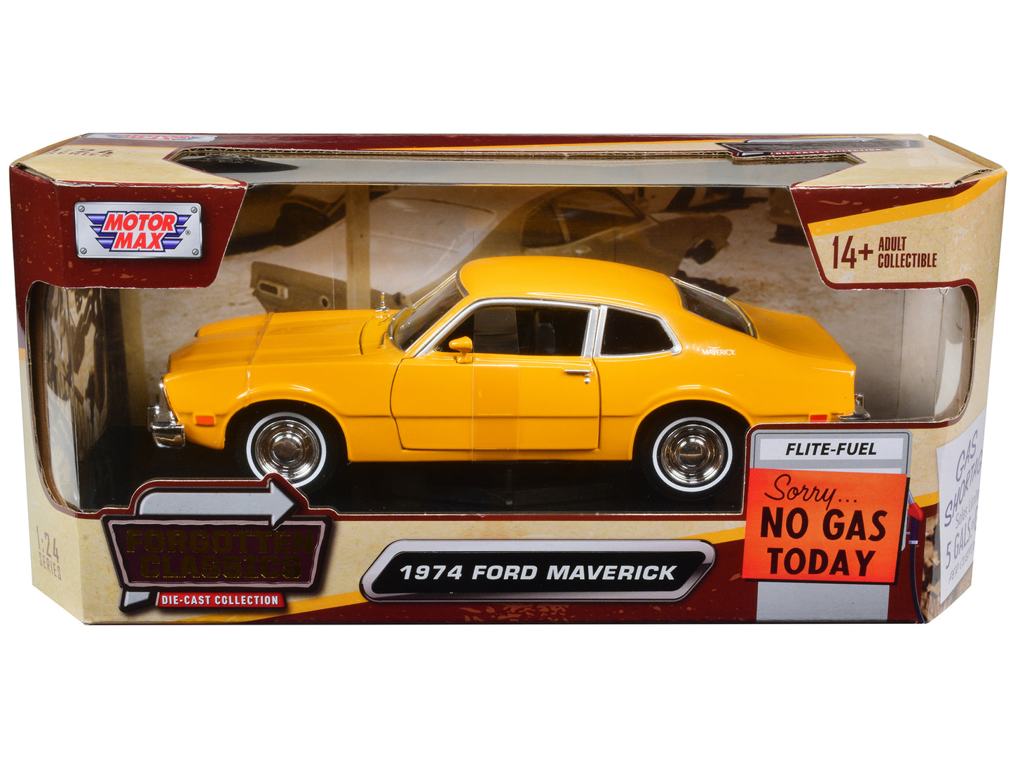 1974 Ford Maverick  Yellow Diecast Model Car 