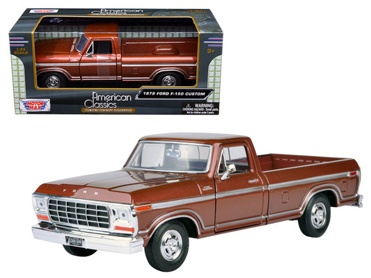 Brand new 1/24 scale diecast car model of 1979 Ford F-150 Pickup Truck Brown die cast model car by Motormax.
Brand new box.
Real rubber ti