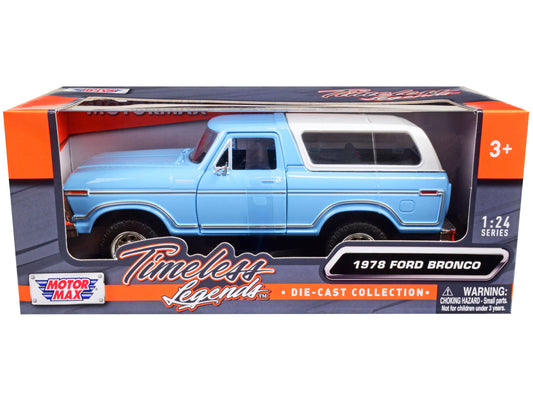 1978 Ford Bronco Custom Blue Diecast Model Car 