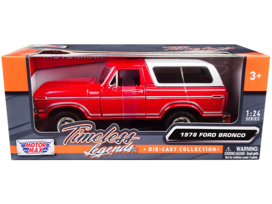 1978 Ford Bronco Custom Red Diecast Model Car 