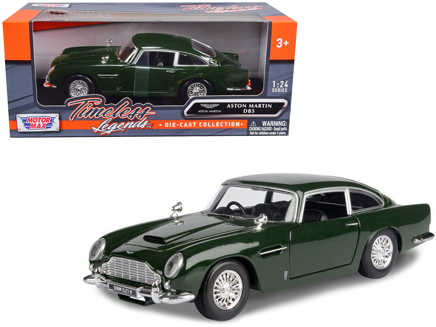 Aston Martin DB5 RHD Green Diecast Model Car 