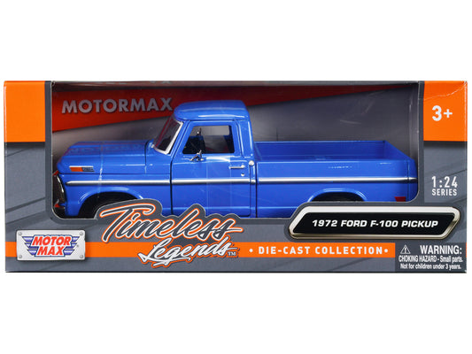 1972 Ford F-100 Blue Diecast Model Pickup Truck 