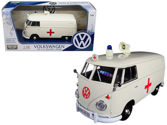 Volkswagen Type 2 T1 Cream Diecast Model Ambulance Fire & Rescue