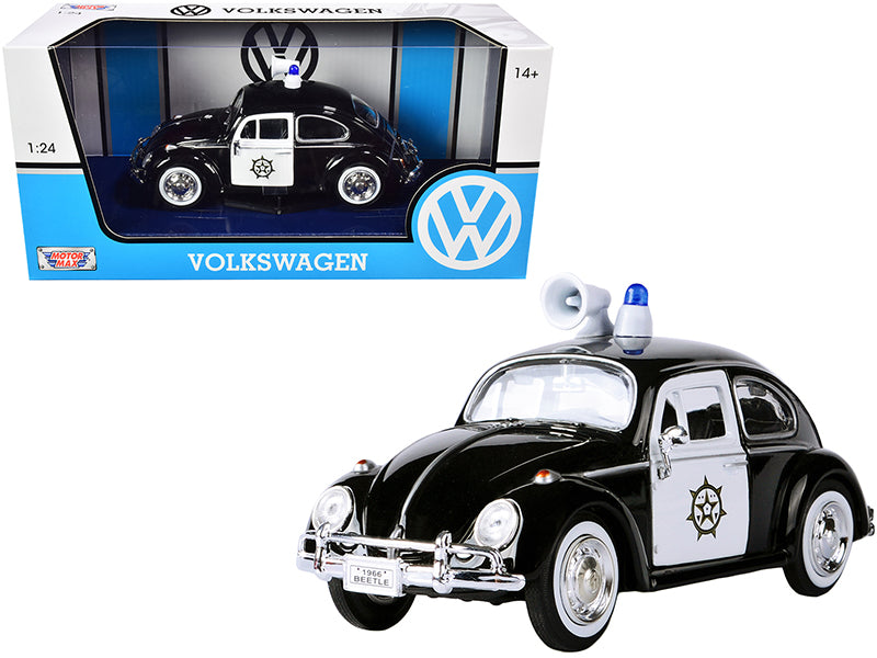 1966 Volkswagen Beetle Police Black & White Diecast Model Car 