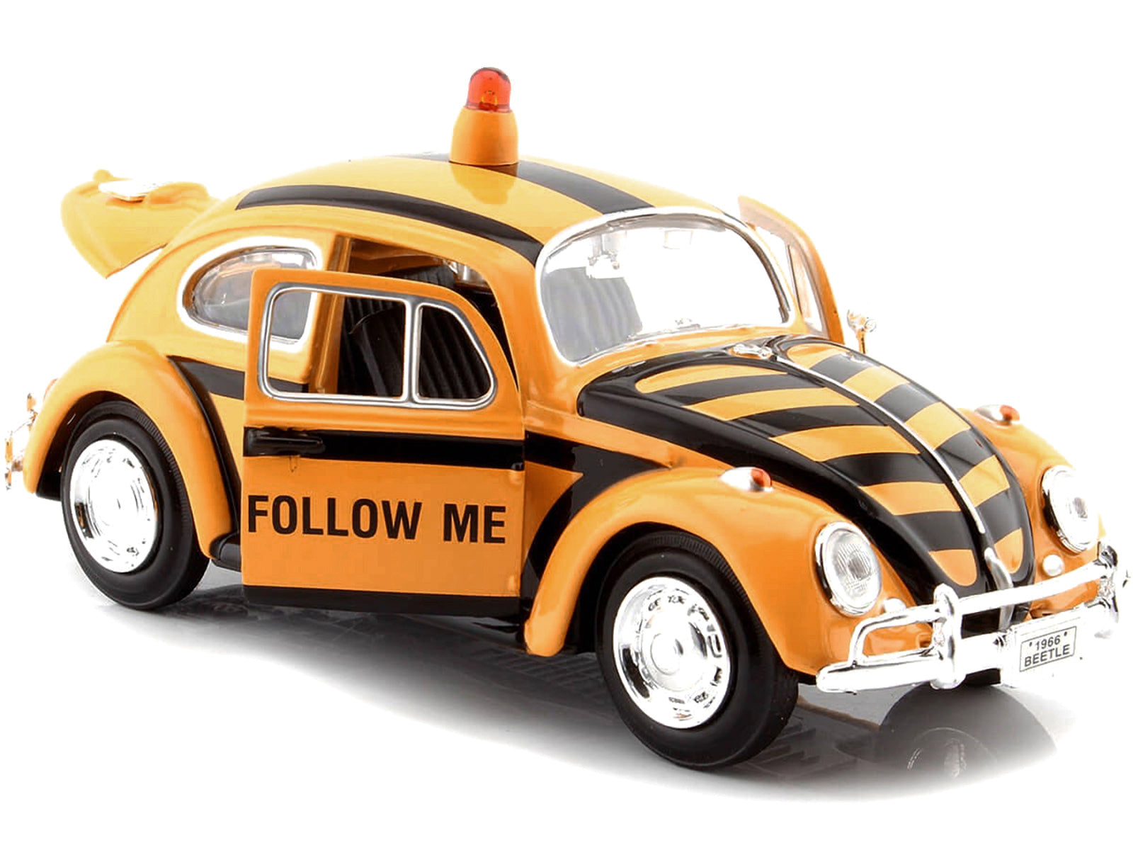 1966 Volkswagen Beetle Follow Yellow Diecast Model Car 