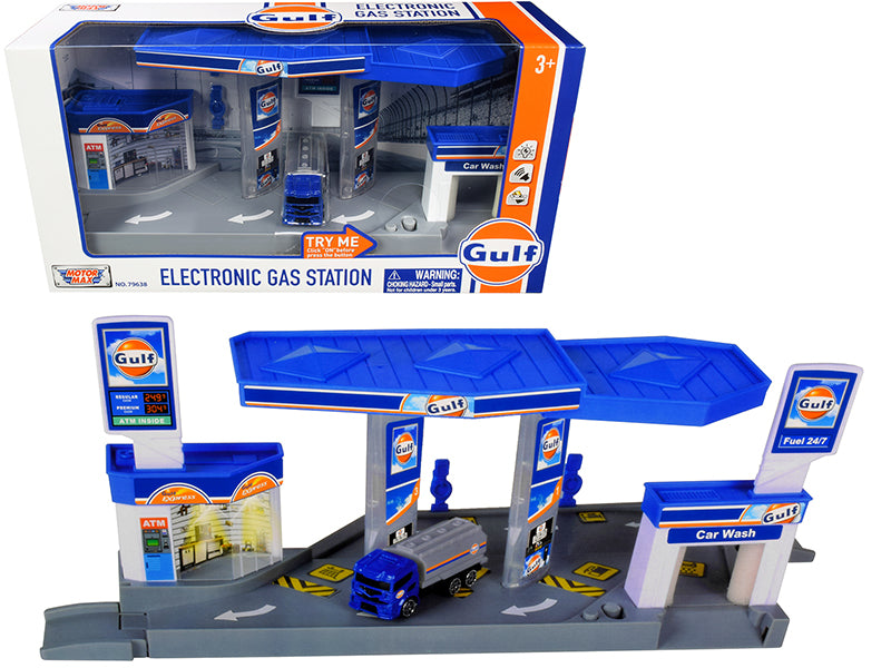 Gulf Electronic Gas Station   Model Diorama Set 